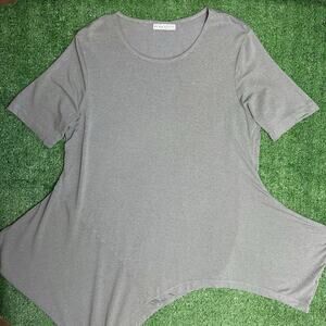 Bryn Walker Jessie Tunic Shirt Gray Asymmetrical Top //‎ Size Medium